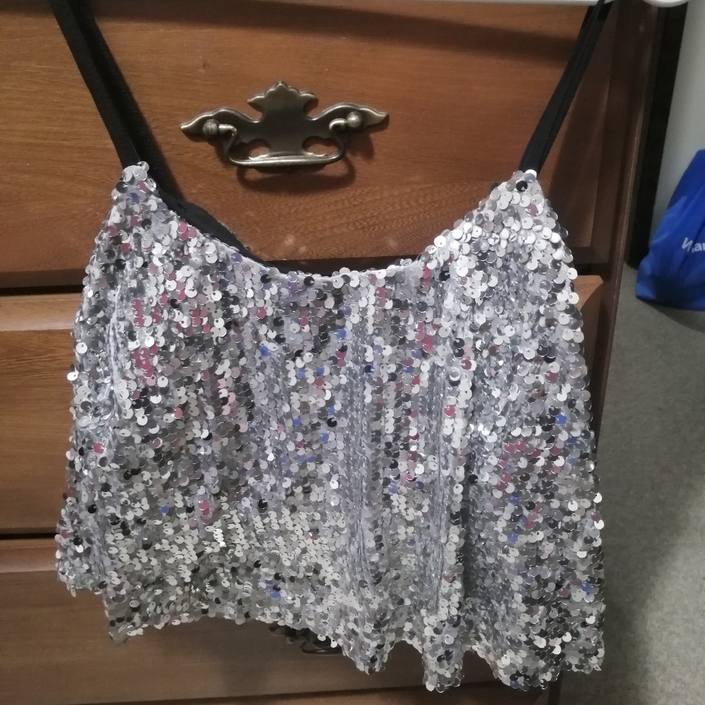Sequin embellished crop top